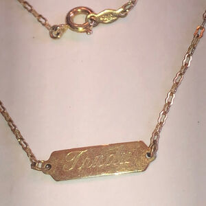 Trudy Engraved Gold Filled Nameplate Roman Bracelet